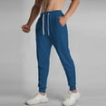 thumbnail image 1 of Zylanna Men's Casual Pants, Baggy Stretchable with Pockets Drawstring Waist Comfortable Joggers for Winter Sports Blue, 1 of 8