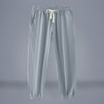 thumbnail image 1 of Zylanna Men's Casual Pants, Elastic Waist Loose with Drawstring Pockets Jogger Pants for Men Gray, 1 of 4