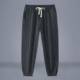thumbnail image 1 of Zylanna Men's Casual Pants, with Drawstring Elastic Waist Loose Pockets Jogger Pants for Men Dark Gray, 1 of 5