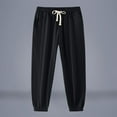 thumbnail image 1 of Zylanna Men's Casual Pants, with Drawstring Pockets Elastic Waist Loose Jogger Pants for Men Black, 1 of 5