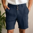 thumbnail image 1 of Zylanna Men's Casual Shorts, 2025 New Style Elastic Waist with Pockets Solid Color Beach Vocation Summer Short Pants for Man Navy Size 3XL, 1 of 6