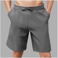 thumbnail image 1 of Zylanna Men's Casual Shorts, with Pockets 2025 New Style Solid Color Elastic Waist Athletic Sport Summer Short Pants for Man Gray Size S, 1 of 8