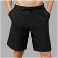 thumbnail image 1 of Zylanna Men's Casual Shorts, with Pockets Solid Color Elastic Waist Athletic Sport 2025 New Style Summer Short Pants for Man Black Size M, 1 of 8