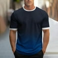 thumbnail image 1 of Zylanna Men's Casual T-Shirts, Crew Neck Short Sleeve Gradient Color Fashion Shirts for Men Tee Blue Size 2XL, 1 of 5