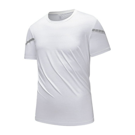 Zylanna Men's Casual T-Shirts, Fashion Short Sleeve Crew Neck Solid Color Shirts for Men Tee White Size M