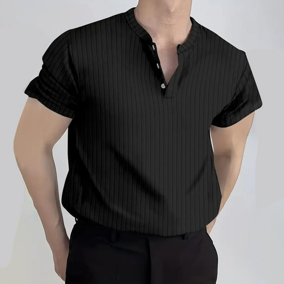 Zylanna Men's Casual T-Shirts, Short Sleeve Crew Neck Fashion Solid Color Shirts for Men Tee Black Size XL