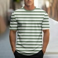 thumbnail image 1 of Zylanna Men's Casual T-Shirts, Short Sleeve Fashion Crew Neck Striped Shirts for Men Tee Green Size M, 1 of 5