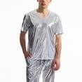 thumbnail image 1 of Zylanna Men's Casual T-Shirts, Solid Color Crew Neck Fashion Short Sleeve Shirts for Men Tee Silver Size M, 1 of 9