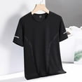 thumbnail image 1 of Zylanna Men's Casual T-Shirts, Solid Color Crew Neck Short Sleeve Fashion Shirts for Men Tee Black Size M, 1 of 4