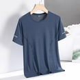 thumbnail image 1 of Zylanna Men's Casual T-Shirts, Solid Color Fashion Crew Neck Short Sleeve Shirts for Men Tee Blue Size XL, 1 of 7