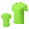 thumbnail image 1 of Zylanna Men's Casual T-Shirts Tee, Solid Color Crew Neck Short Sleeve Summer Loose Tops Trouses for Men Green Size L, 1 of 6