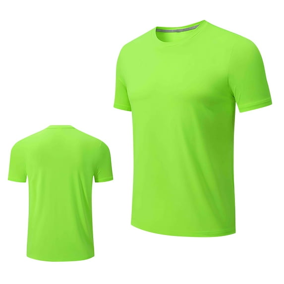 Zylanna Men's Casual T-Shirts Tee, Solid Color Crew Neck Short Sleeve Summer Loose Tops Trouses for Men Green Size L