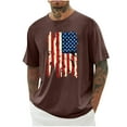 thumbnail image 1 of Zylanna Men's Casual T-Shirts Tee, Summer Printed Crew Neck Short Sleeve Loose Tops Trouses for Men Brown Size M, 1 of 3