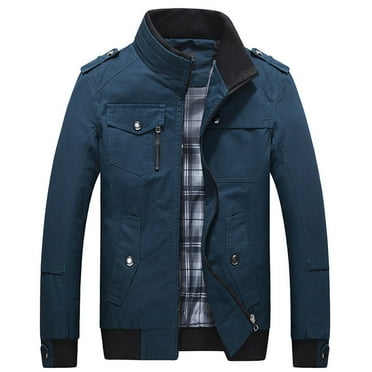 Zylanna Men's Causal Winter Jackets, Fashion Outwear Warm Full Zip Coats for Mens Dark Blue