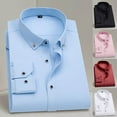 thumbnail image 1 of Zylanna Men's Formal Dress Shirts, Business Button Long Sleeve Solid Turn Down Collar Shirts Blue Size 2XL, 1 of 5