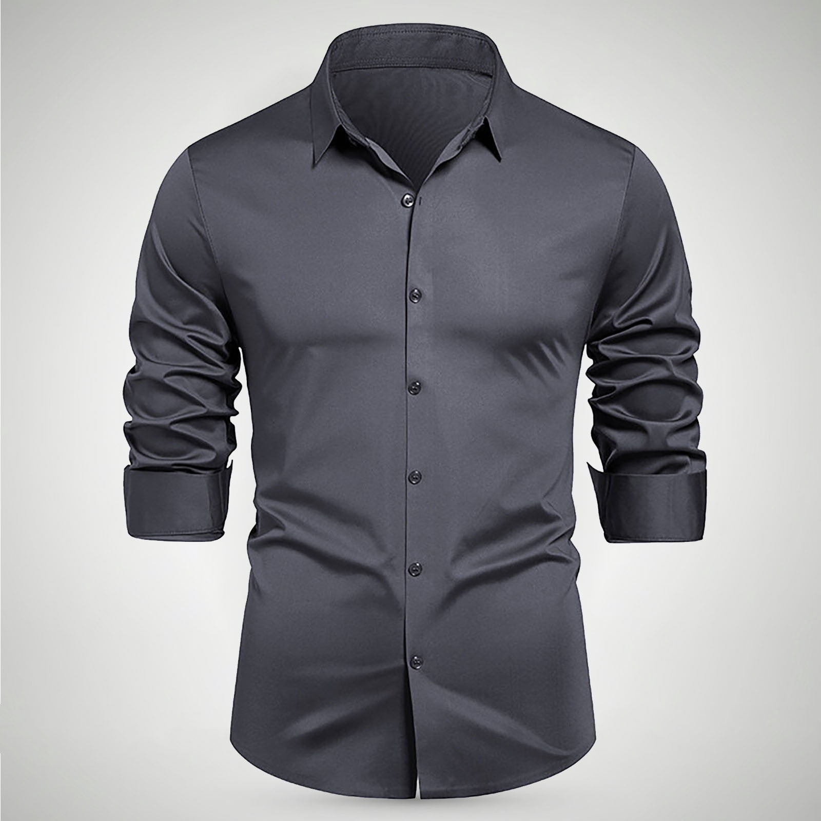 2xl dress shirt size Men's Long Sleeve Slim Fit Dress Shirts (S-2XL)  GalaxybyHarvic