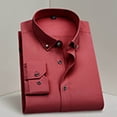 thumbnail image 1 of Zylanna Men's Formal Dress Shirts, Long Sleeve Solid Business Button Turn Down Collar Shirts Red Size 2XL, 1 of 5