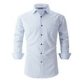 thumbnail image 1 of Zylanna Men's Formal Dress Shirts, Plaid Pocket Long Sleeve Business Turn Down Collar Shirts White Size 2XL, 1 of 1
