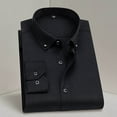 thumbnail image 1 of Zylanna Men's Formal Dress Shirts, Solid Business Button Long Sleeve Turn Down Collar Shirts Black Size 2XL, 1 of 5