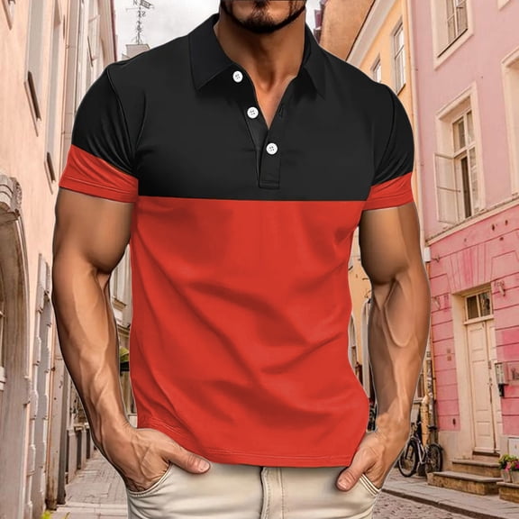 Zylanna Men's Golf Polo Shirts, Fashion Business Printed Turn Down Collar Short Sleeve Casual Pullover Tee for Men Sky Blue Size S