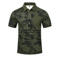 thumbnail image 1 of Zylanna Men's Golf Polo Shirts, Short Sleeve Printed Fashion Business Turn Down Collar Casual Pullover Tee for Men Army Green Size M, 1 of 8
