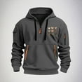 thumbnail image 1 of Zylanna Men's Half Zip Hoodies, Workout Running Elastic Long Sleeve Hooded Sweatshirt Athletic Jacket with Pockets Dark Gray Size L, 1 of 4
