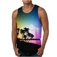 thumbnail image 1 of Zylanna Men's Hawaii Tank Tops Pullover, Beach Vacation Cool Vest Crew Neck Sleeveless Casual T-Shirts for Men Purple Size M, 1 of 4