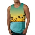 thumbnail image 1 of Zylanna Men's Hawaii Tank Tops Pullover, Cool Vest Crew Neck Beach Vacation Sleeveless Casual T-Shirts for Men Light Blue Size 6XL, 1 of 3