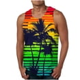 thumbnail image 1 of Zylanna Men's Hawaii Tank Tops Pullover, Sleeveless Crew Neck Cool Vest Beach Vacation Casual T-Shirts for Men Orange Size 3XL, 1 of 4