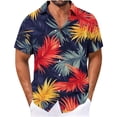 thumbnail image 1 of Zylanna Men's Hawaiian Shirts, Casual Tropical Floral Print Button Down Short Sleeve Summer Beach Shirt for Vacation Multicolor, 1 of 4