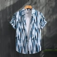 thumbnail image 1 of Zylanna Men's Hawaiian Shirts, Casual Turndown Collar Quickly Dry Short Sleeve Summer Beach Button Down Shirts Blue Size 2XL, 1 of 7