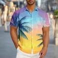 thumbnail image 1 of Zylanna Men's Hawaiian Shirts, Quickly Dry Turndown Collar Casual Short Sleeve Summer Beach Button Down Shirts Yellow Size L, 1 of 6