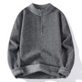 thumbnail image 1 of Zylanna Men's High Neck Sweaters, Solid Color Zipper Stretchy Long Sleeve Casual Pullover Tops Dark Gray, 1 of 9