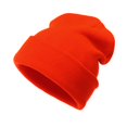 thumbnail image 1 of Zylanna Men's Knit Beanie, Stretchy Warm Loose Fit Solid Color Slouchy Winter Skull Cap for Skiing Running Street Daily Wear Orange, 1 of 4