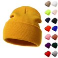 thumbnail image 1 of Zylanna Men's Knit Beanie, Warm Loose Fit Solid Color Stretchy Slouchy Winter Skull Cap for Skiing Running Street Daily Wear Yellow, 1 of 5