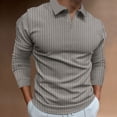 thumbnail image 1 of Zylanna Men's Long Sleeve Polo Shirts, Turndown Collar Solid Slim Fit Spring Fall Casual Pullover Tops for Man Gray, 1 of 6