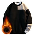 thumbnail image 1 of Zylanna Men's Long Sleeve Sweater Tee, Homewear Crew Neck Warm & Comfy Solid Color Fall Winter Tops for Men Black, 1 of 9