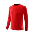 thumbnail image 1 of Zylanna Men's Long Sleeve T-Shirts, Activewear Solid Color Stretchy Crew Neck Casual Tops for Sport Red, 1 of 5