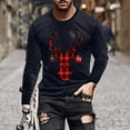 thumbnail image 1 of Zylanna Men's Long Sleeve T-Shirts, Crew Neck Activewear Loose Christmas Print Casual Tops for Men Navy, 1 of 5