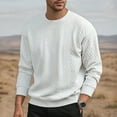 thumbnail image 1 of Zylanna Men's Long Sleeve T-Shirts, Crew Neck Homewear Solid Color Loose Casual Tops for Men Beige, 1 of 5
