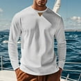 thumbnail image 1 of Zylanna Men's Long Sleeve T-Shirts, Crew Neck Solid Color Fleece Lined Homewear Casual Tops for Men White, 1 of 5