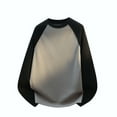 thumbnail image 1 of Zylanna Men's Long Sleeve T-Shirts, Homewear Color Block Patching Loose Crew Neck Casual Tops for Men Gray, 1 of 4