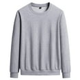 thumbnail image 1 of Zylanna Men's Long Sleeve T-Shirts, Homewear Crew Neck Solid Color Loose Casual Tops for Men Gray, 1 of 2
