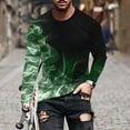 thumbnail image 1 of Zylanna Men's Long Sleeve T-Shirts, Homewear Printed Crew Neck Loose Casual Tops for Men Army Green, 1 of 3