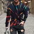thumbnail image 1 of Zylanna Men's Long Sleeve T-Shirts, Loose Crew Neck Homewear Tie Dye Casual Tops for Men Black, 1 of 5