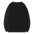 thumbnail image 1 of Zylanna Men's Long Sleeve T-Shirts, Loose Homewear Crew Neck Solid Color Casual Tops for Men Black, 1 of 6