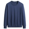 thumbnail image 1 of Zylanna Men's Long Sleeve T-Shirts, Loose Homewear Solid Color Crew Neck Casual Tops for Men Blue, 1 of 2