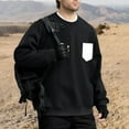 thumbnail image 1 of Zylanna Men's Long Sleeve T-Shirts, Loose Solid Color Crew Neck Homewear Casual Tops for Men Black, 1 of 9