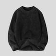 thumbnail image 1 of Zylanna Men's Long Sleeve T-Shirts, Solid Color Homewear Warm & Comfy Crew Neck Casual Tops for Men Black, 1 of 7