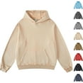 thumbnail image 1 of Zylanna Men's Pullover Hoodies, Elastic Workout Running Hooded Sweatshirt Long Sleeve Athletic Jacket with Pockets Khaki Size M, 1 of 4